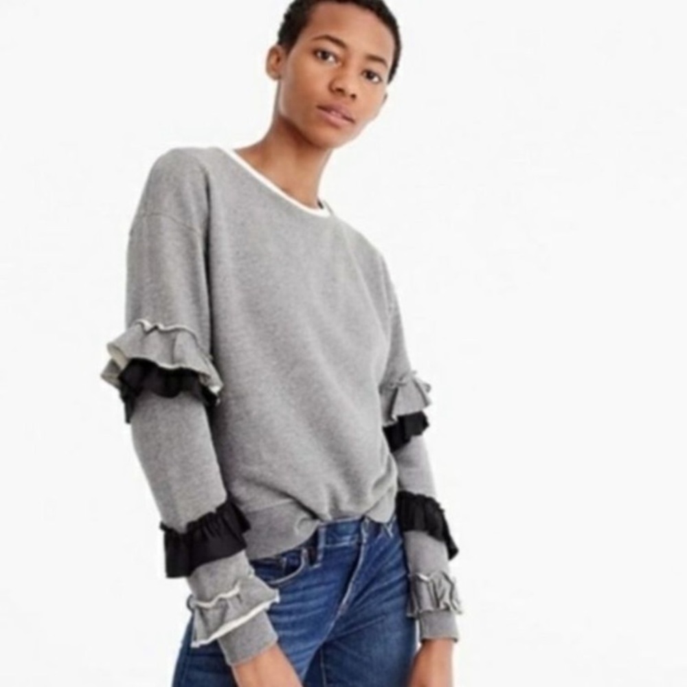 JCrew Sweatshirt with Ruffle Sleeves